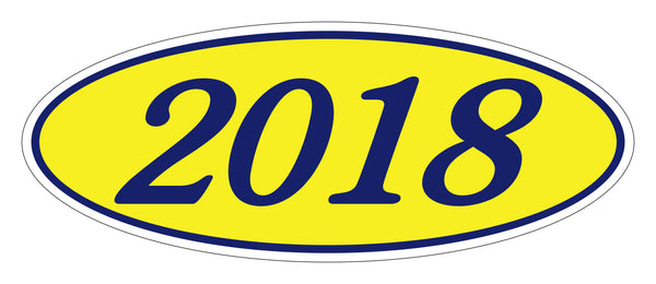 E-Z Oval Year Window Sticker