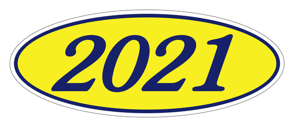 E-Z Oval Year Window Sticker