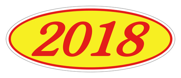 E-Z Oval Year Window Sticker