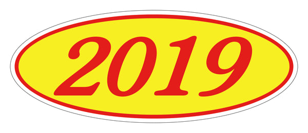 E-Z Oval Year Window Sticker