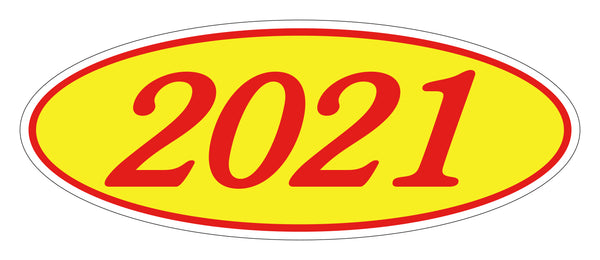 E-Z Oval Year Window Sticker