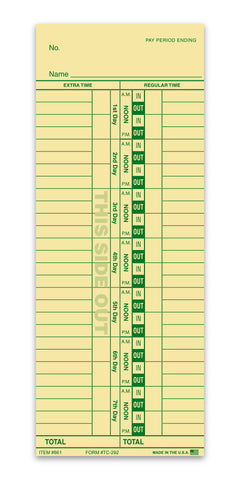 Time Clock Cards - TC292