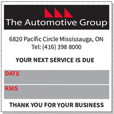 Custom Write-On Oil Change Stickers - Light Adhesive-Price per 1000