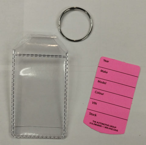 Soft Clear Plastic Key Fob with Paper Insert (100 sets)