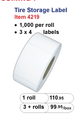 Tire Storage Label